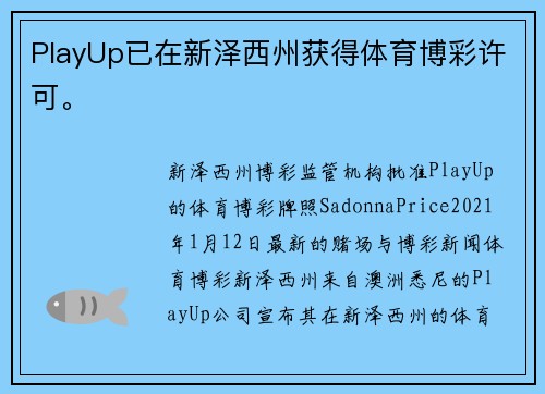 PlayUp已在新泽西州获得体育博彩许可。